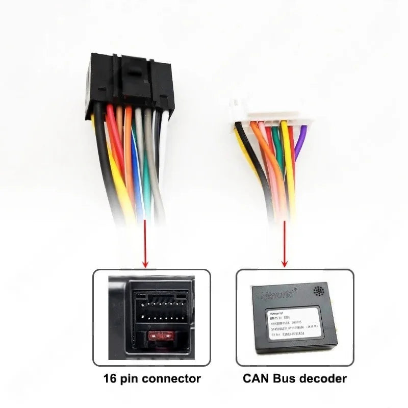Quadlock Harness Adapter CAN Bus Decoder 16 Pin Plug to Quad Lock Female Connector Car Android Wiring Cable for BMW E39 E46