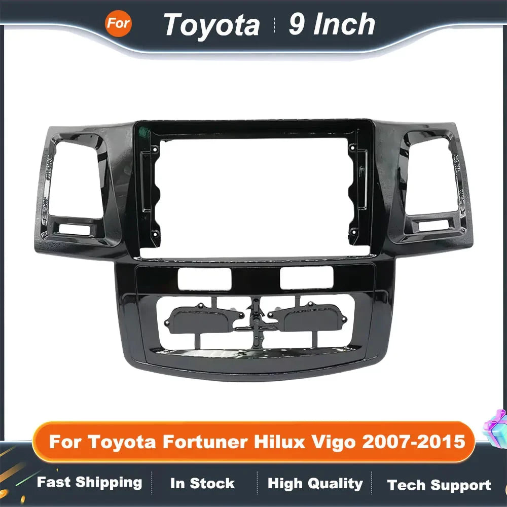 9 Inch Car Radio Fascia Frame for Toyota Fortuner Hilux Vigo 2007-2015 Android Audio Dash Panel Installation Kit