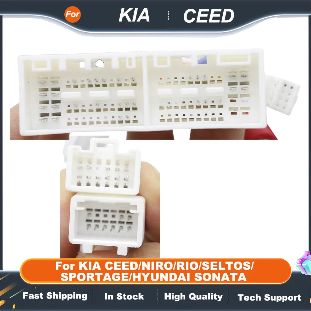 For KIA CEED/NIRO/RIO/SELTOS/SPORTAGE/HYUNDAI SONATA 9 Android 2 Din GPSCar Radio Canbus Decoder Wiring Harness Adapter HY-SS-04