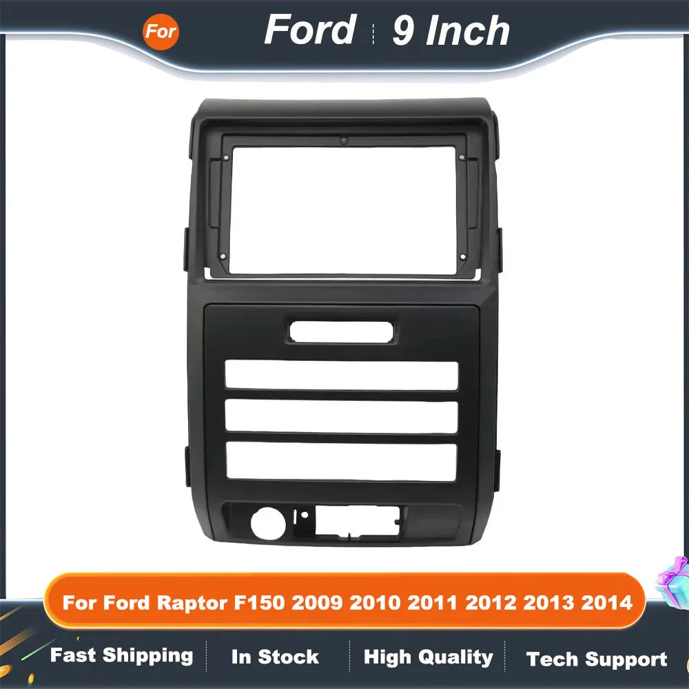 9 Inch 2DIN Car Radio Fascia Frame Dashboard Panel for Ford Raptor F150 2009 2010 2011 2012 2013 2014 Stereo Installation Kit