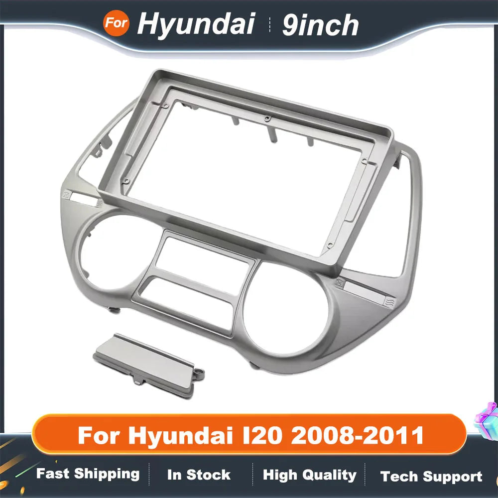 9 Inch Car Fascia Frame Cable For Hyundai I20 2008-2011 Android Big Screen Radio Dash Fitting Panel Kit