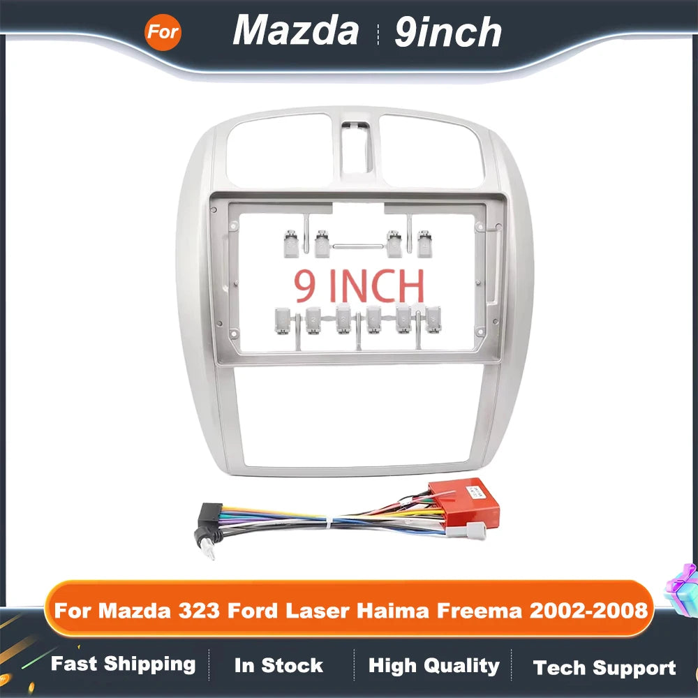 9 Inch Car Radio Fascia Adapter For Mazda 323 Ford Laser Haima Freema 2002-2008 Android Radio Audio Dash Fitting Panel Kit