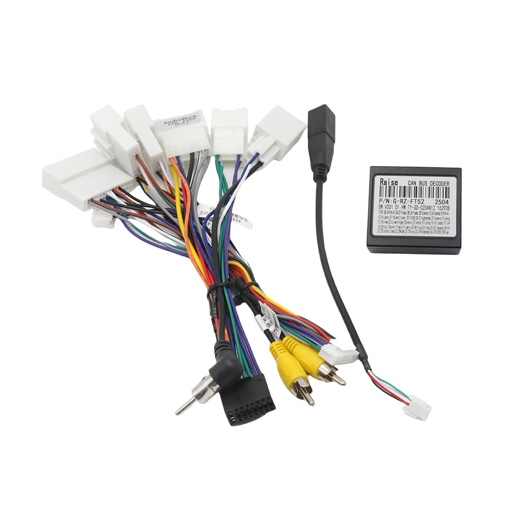 Canbus Box RZ-FT01 RZ-FT52 for Toyota Corolla Camry CHR RAV4 LAND CRUISER Android Car Radio Wiring Harness Power Cable
