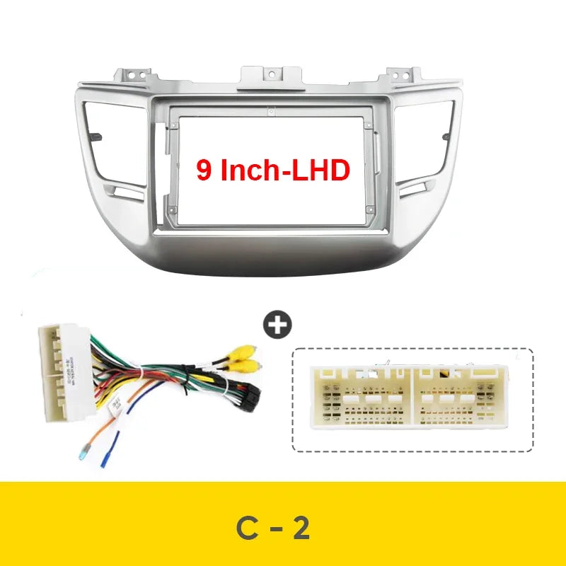 9'' For HYUNDAI TUCSON 2015-2017 Car Radio Player Panel Frame Stereo Android Cable Wire Harness Fascia Dashboard Cover
