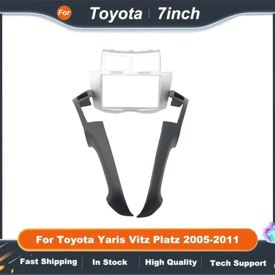 7 Inch 2 Din Car Audio Fascia Panels Trim Kit Of Dashboard For Toyota Yaris Vitz Platz 2005-2011 Dvd Player Installation Bezel