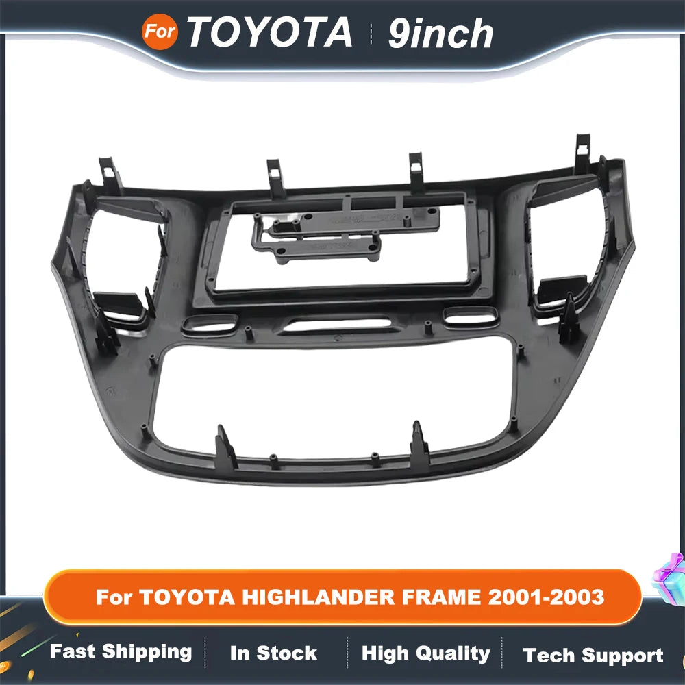 9 Inch car stereo frame For TOYOTA HIGHLANDER FRAME 2001-2003 GPS MP5 Android Player 2 Din Fascias Panel DashBoard Cover