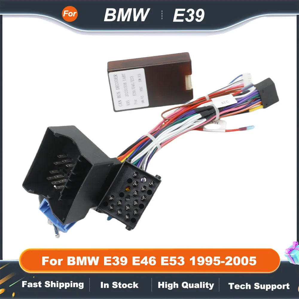 For BMW E39 E46 E53 1995-2005 Android 2 Din GPS Radio Car 16 PIN Android Wire Cable Adapter Cabus Box