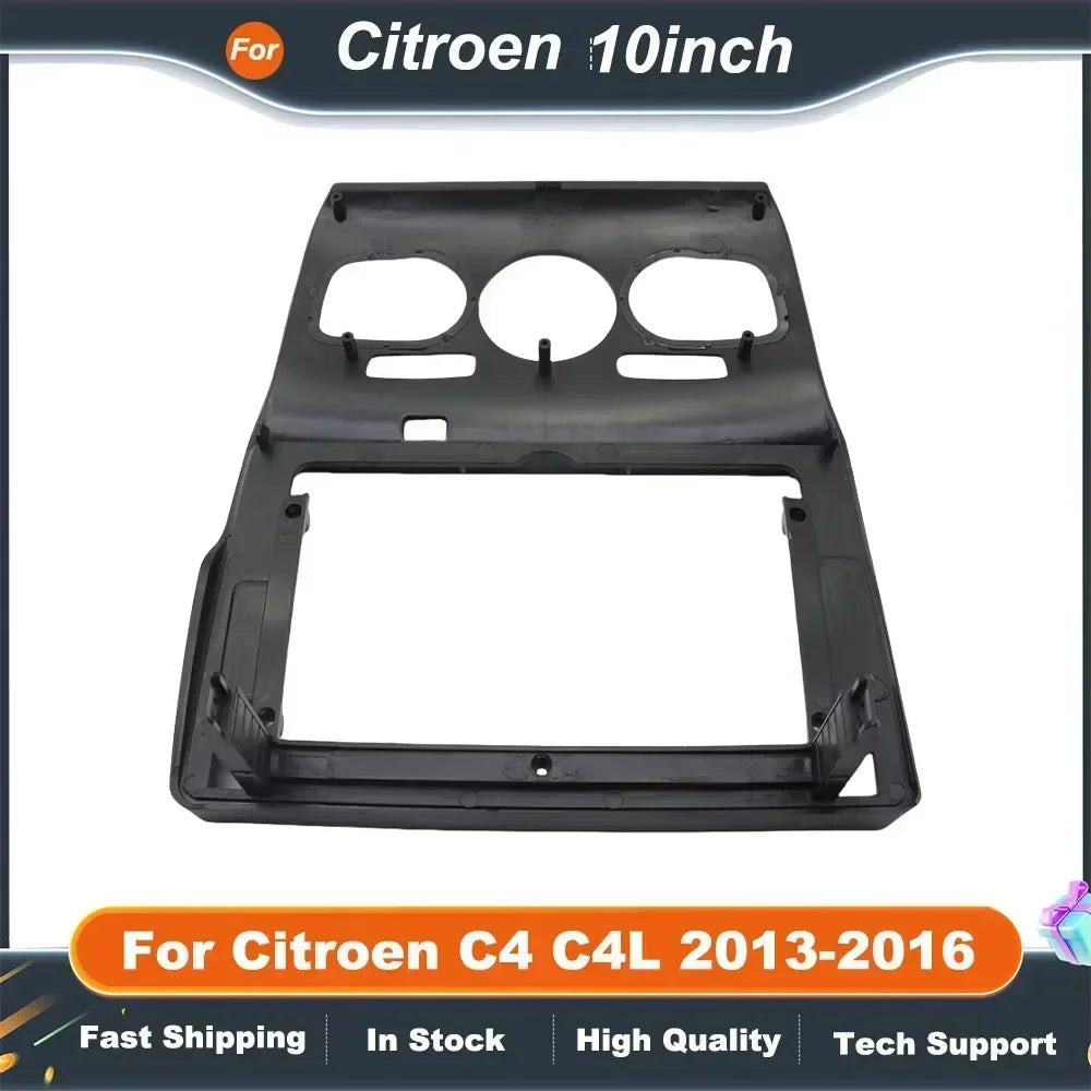 For Citroen C4  C4L 2013-2016 10 Inch Car Stereo Dash Panel Kit with CANBUS Decoder  Fascia Frame Adapter