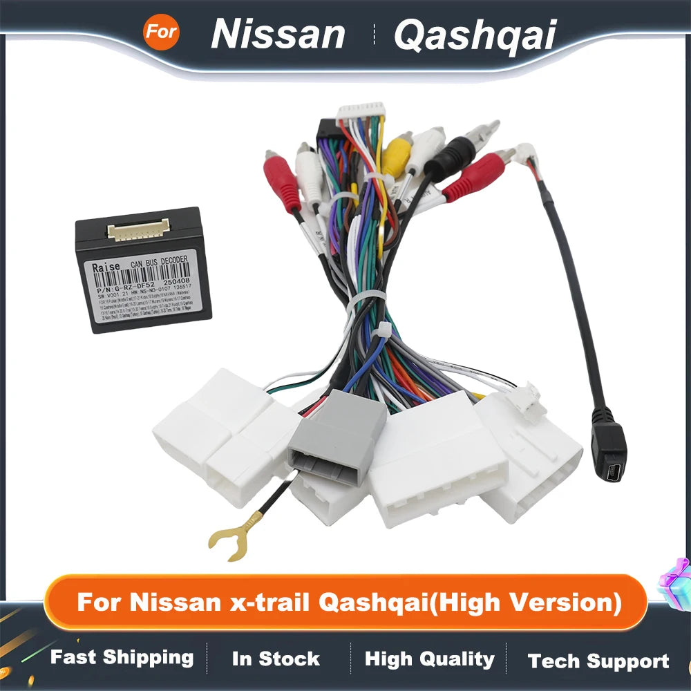 16 Pin Power Wiring Harness Connector Adapter Canbus Box DF-RZ-02 For Nissan X-trail Qashqai Sylphy Sentra Kicks Navara Juke