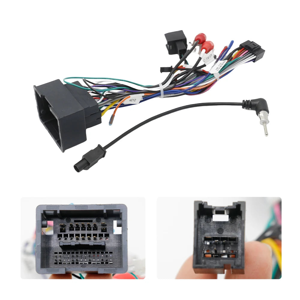 16 Pin Plug Auxiliary Audio Connector Car Android Cable for Chevrolet Spark Volt Aveo 44Pin Radio Wiring Harness Adapter