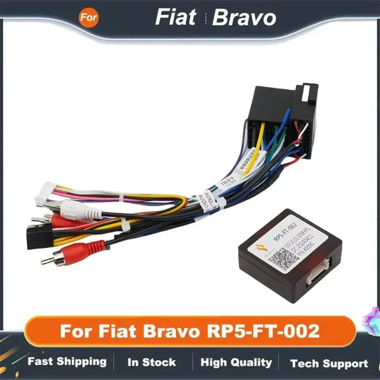16pin Wiring Harness Adapter with CANBUS Decoder for Fiat Bravo Android Radio Power Cable RP5-FT-002