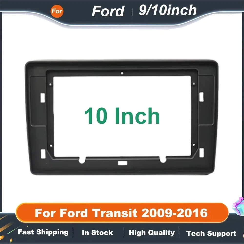 9/10 Inch Car Radio Fascia Dash Panel Frame Adapter For Ford Transit 2009-2016 Android Kit Installation Trim Beze