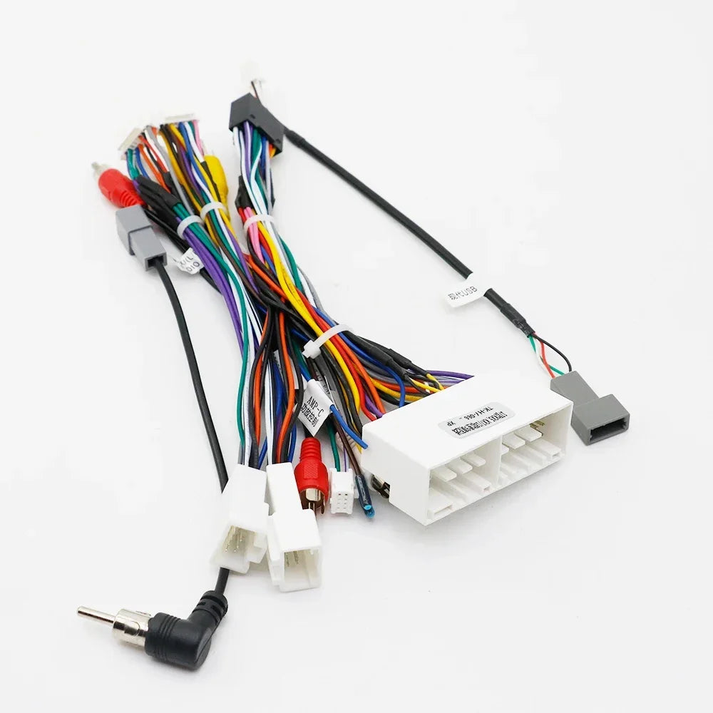 Car Audio 16pin Wiring Harness With Canbus Box For KIA KX5/KX7 Hyundai Sonata 9 Stereo Installation Wire Adapter