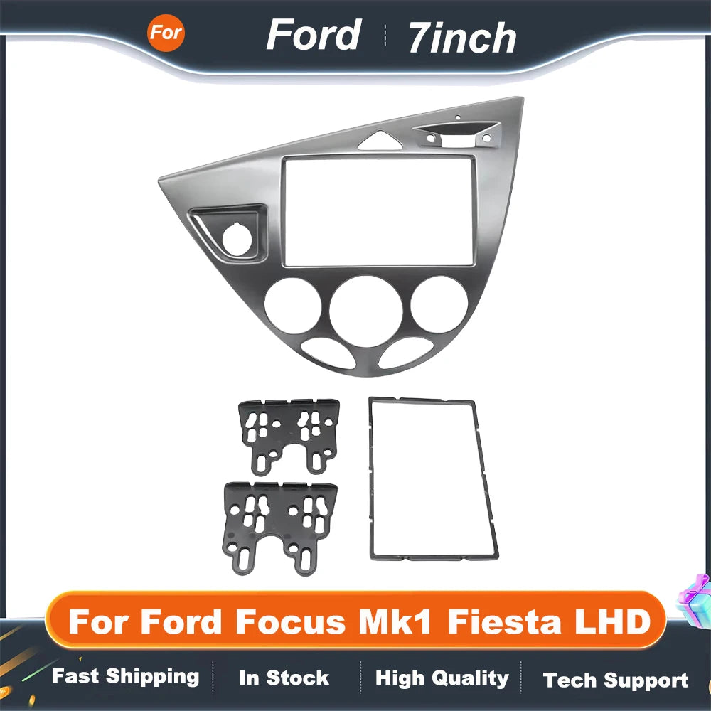 7 Inch Car Radio Fascias For Ford Focus Mk1 Fiesta LHD Android GPS MP5 Stereo Player 2 Din Panel Dash Frame Installat