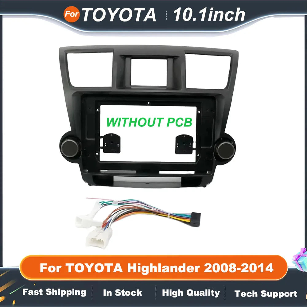 10.1 Inch Car Radio Fascia Panel For TOYOTA Highlander 2008-2014 Stereo Frame Kit