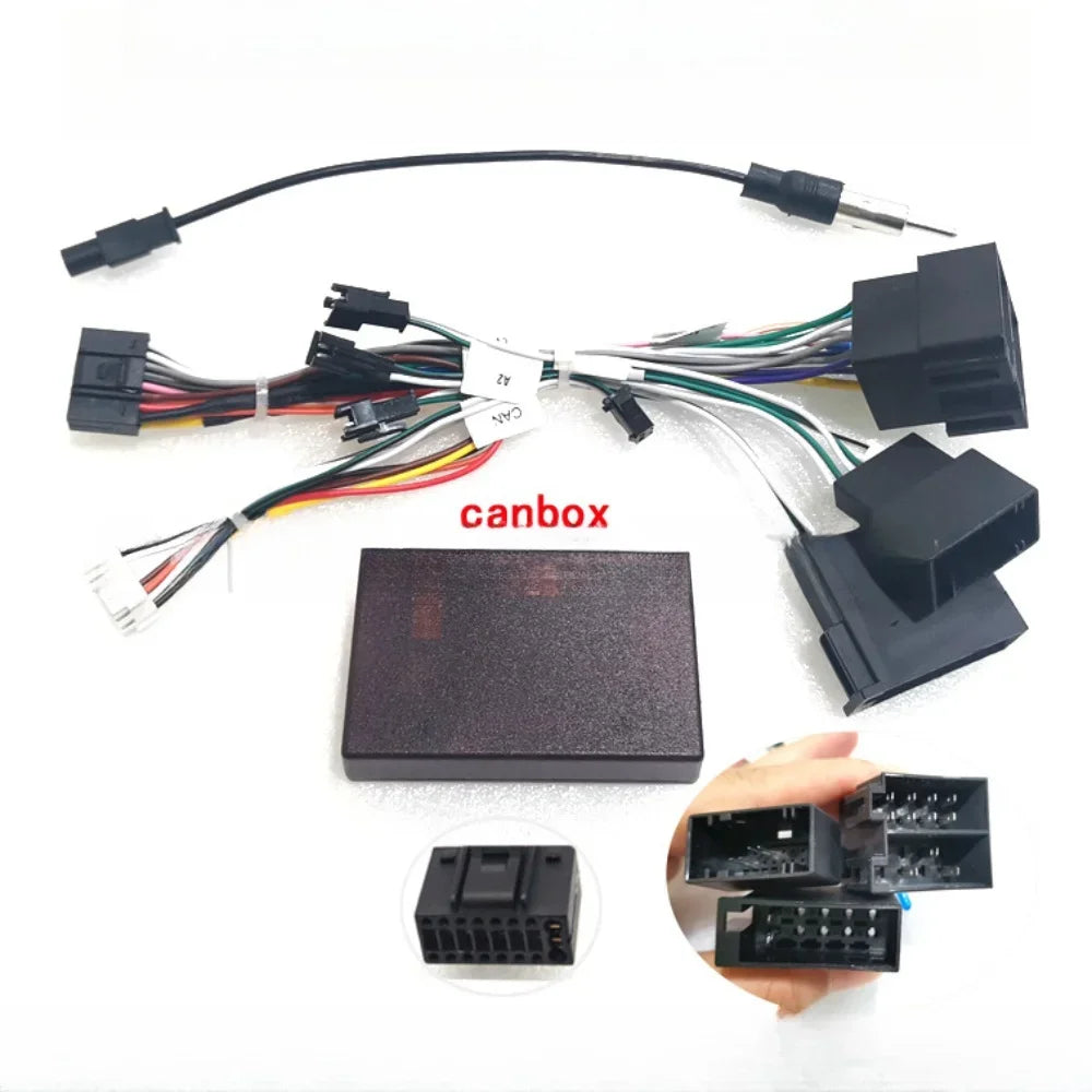 Car 16 Pin Audio Wiring Harness Adapter With Canbus Box For Mercedes-Benz CLK W203 R350 S320 W209 2002-2006 Android 2 Din GPS