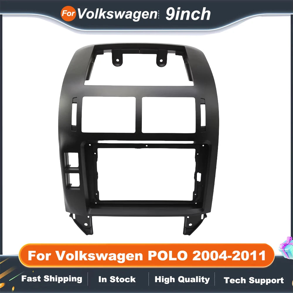 9 Inch Car Audio Fascia Panels For Volkswagen POLO 2004-2011 Frame Android 2Din MP5 Player Stereo Panel