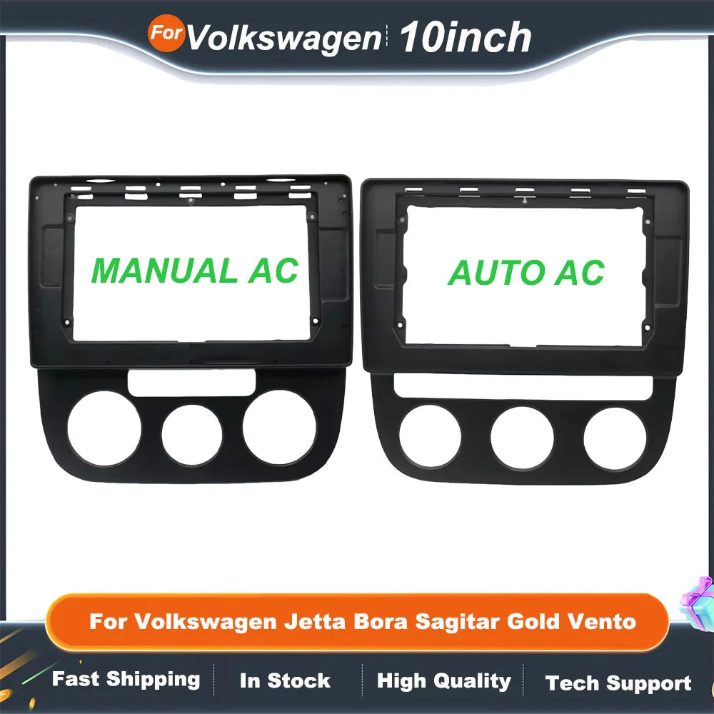10 Inch Car Frame Fascia  For Volkswagen Jetta Bora Sagitar Gold Vento Adapter Canbus Box Android Radio Dash Fitting Panel Kit