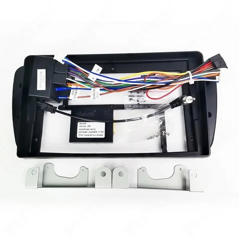 Radio Wiring Harness Adapter, CAN Bus Decoder, 16 Pin Plug Cable, 9 inch Android System Panel Frame for Seat Ibiza 2008 to 2013