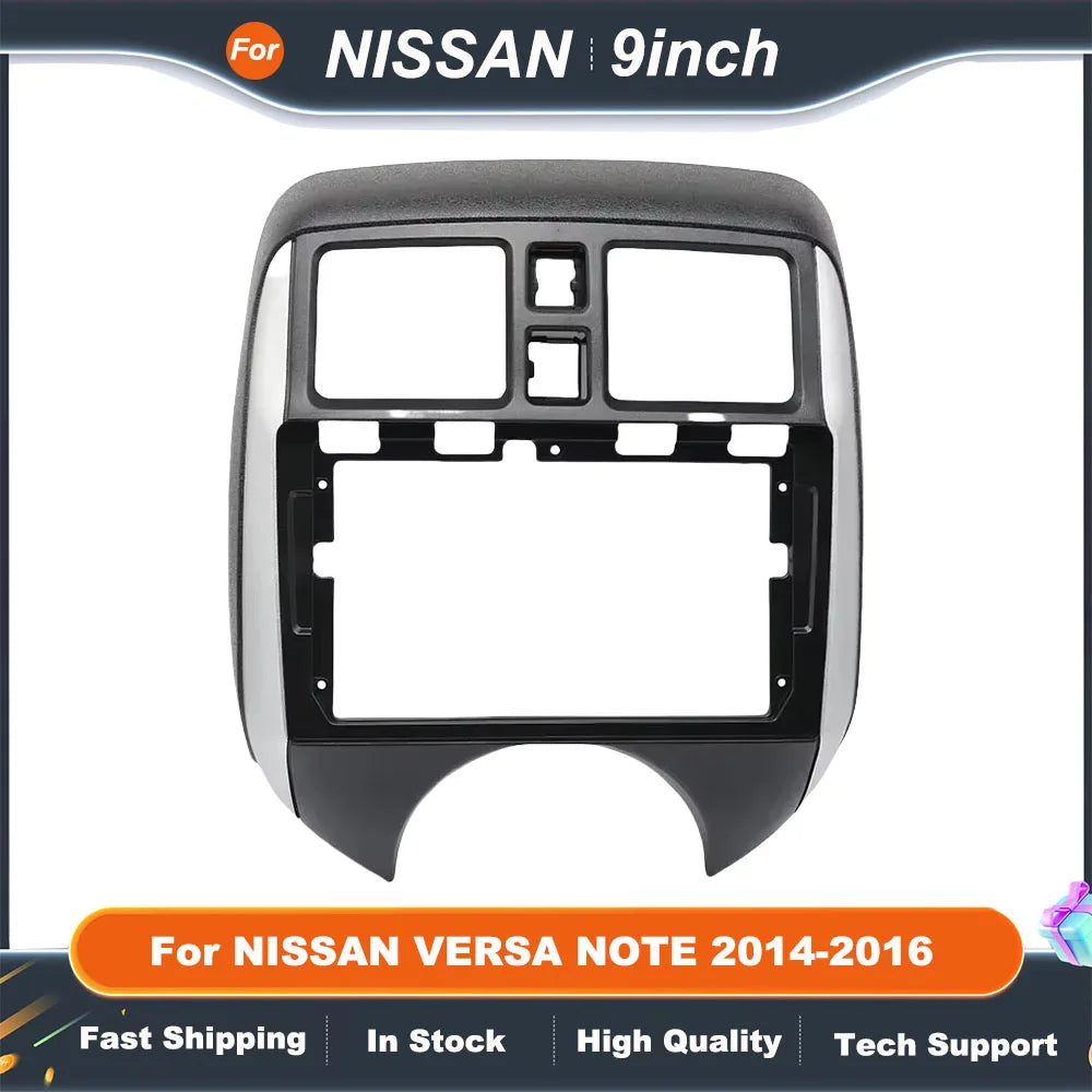 9" 2 Din car multimedia frame  For NISSAN VERSA NOTE 2014-2016 Android GPS MP5 Stereo Player Head Unit Panel Dash