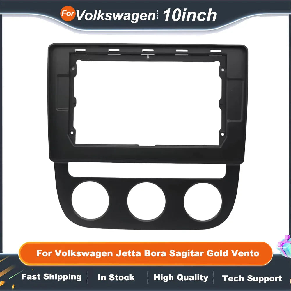 10 Inch Car Frame Fascia  For Volkswagen Jetta Bora Sagitar Gold Vento Adapter Canbus Box Android Radio Dash Fitting Panel Kit