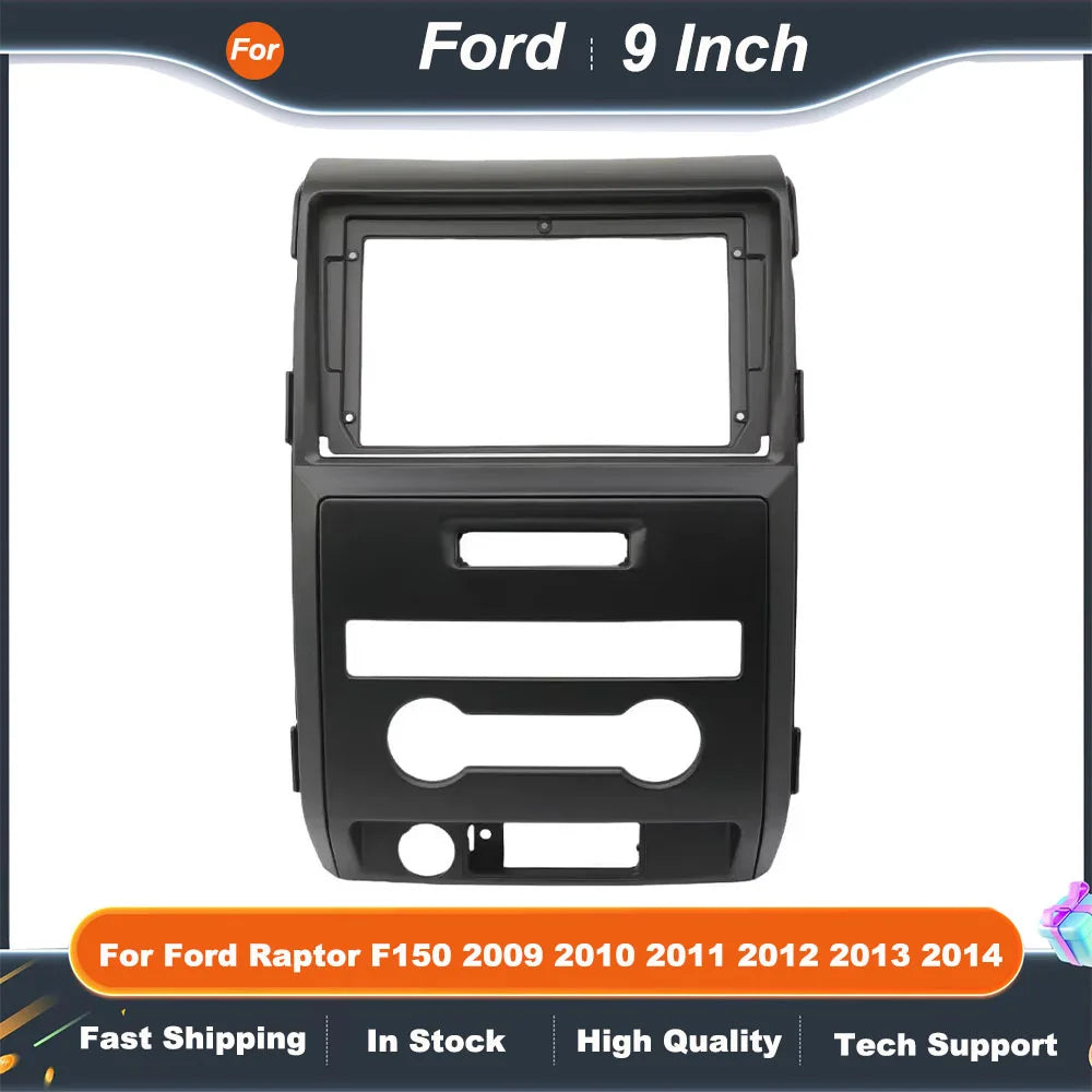 9 Inch 2DIN Car Radio Fascia Frame Dashboard Panel for Ford Raptor F150 2009 2010 2011 2012 2013 2014 Stereo Installation Kit