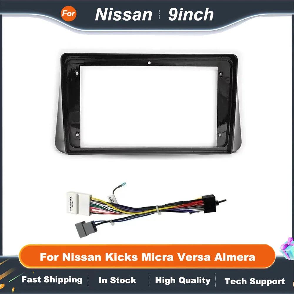 9 inch Car Frame Fascia Adapter Android Radio Dash Fitting Panel Kit For Nissan Kicks Micra Versa Almera