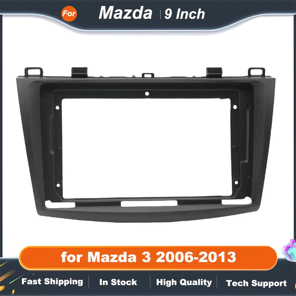 2 DIN 9 Inch Car Stereo Dashboard Frame for Mazda 3 2006-2013 Double Din DVD Radio Installation Panel Refitting Facia Kit