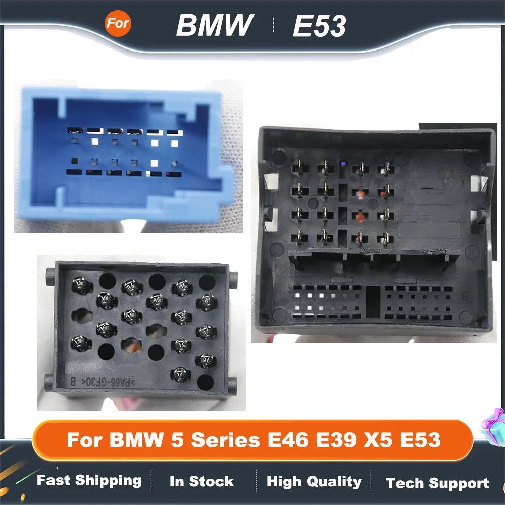 Car Radio Cable CAN-Bus Adapter For BMW 5 Series E46 E39 X5 E53 Power Wiring Harness Android Auto Multimedia Connector