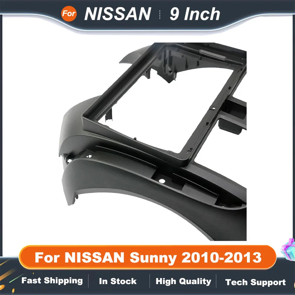 9 Inch 2 Din Car Radio Fascia Panel Frame For NISSAN Sunny 2010-2013 Installation DVD GPS Mp5 Plastic Dash Mount Kit
