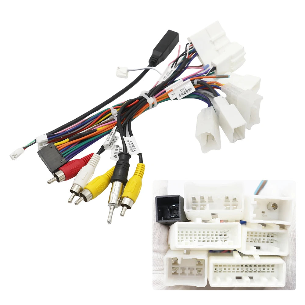 RP5-TY-001 Car Audio DVD 16PIN for Toyota Corolla for Camry RAV4 Car Adaptation Android Wire Harness Power Cable CanBus Adapter