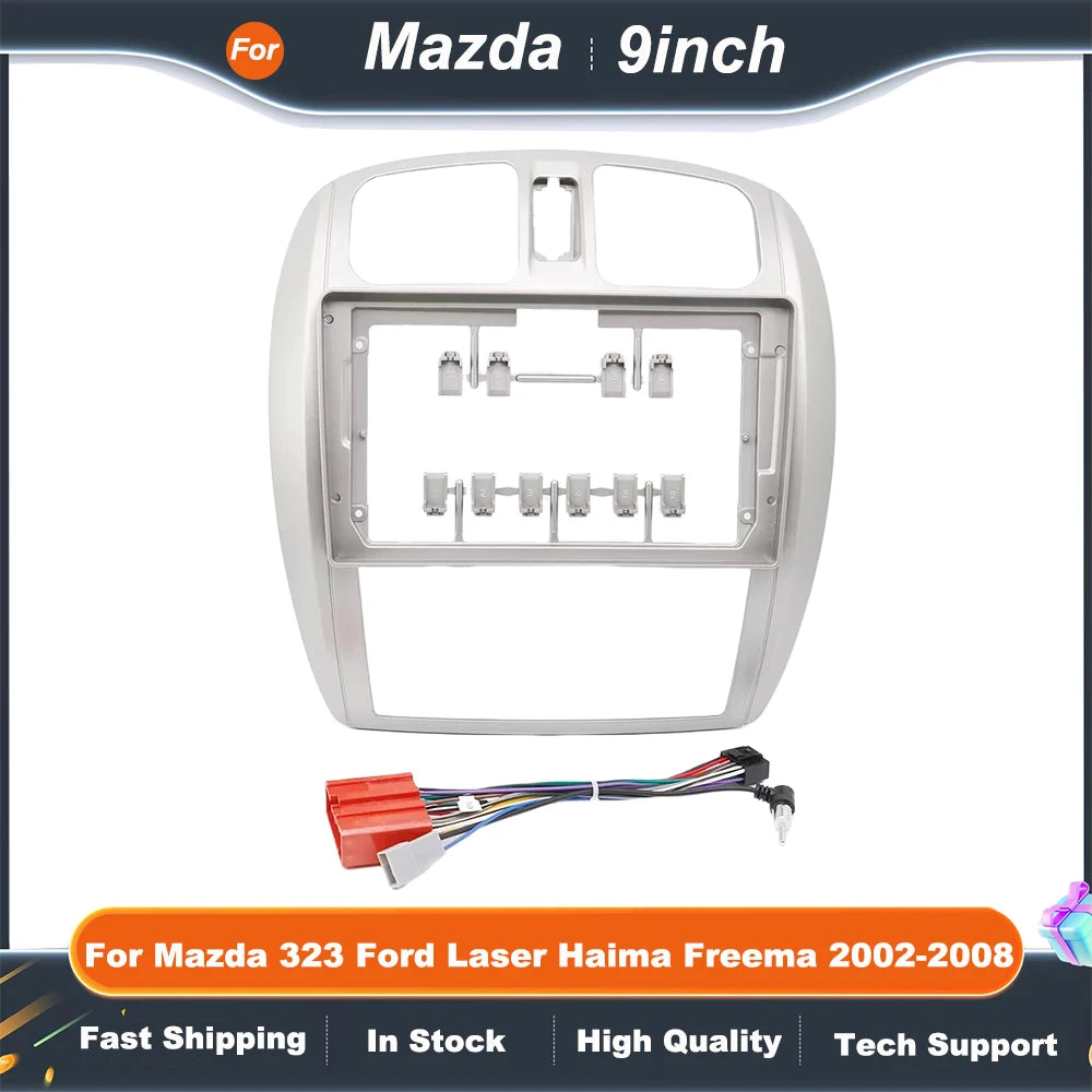 9 Inch Car Radio Fascia Adapter For Mazda 323 Ford Laser Haima Freema 2002-2008 Android Radio Audio Dash Fitting Panel Kit