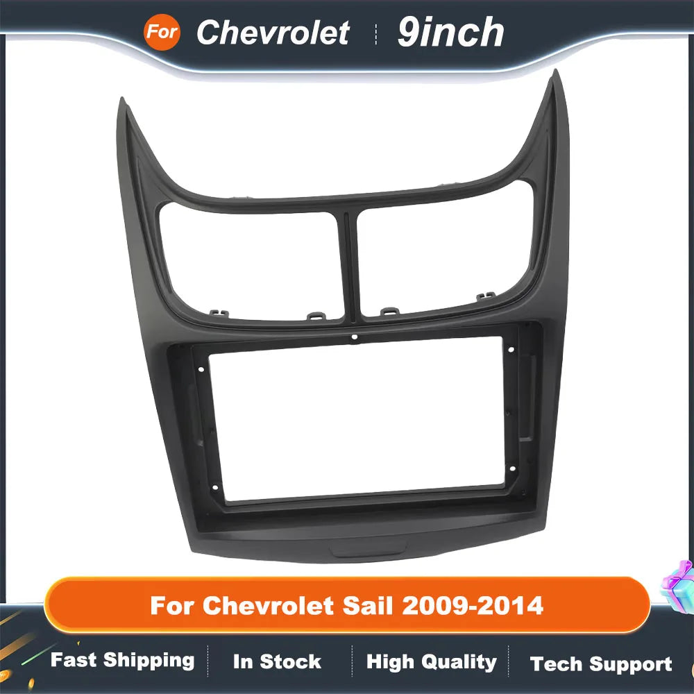 9 Inch Car Radio Fascia Frame for Chevrolet Sail 2009-2014 Android Stereo Dashboard Adapter Kit with Face Plate