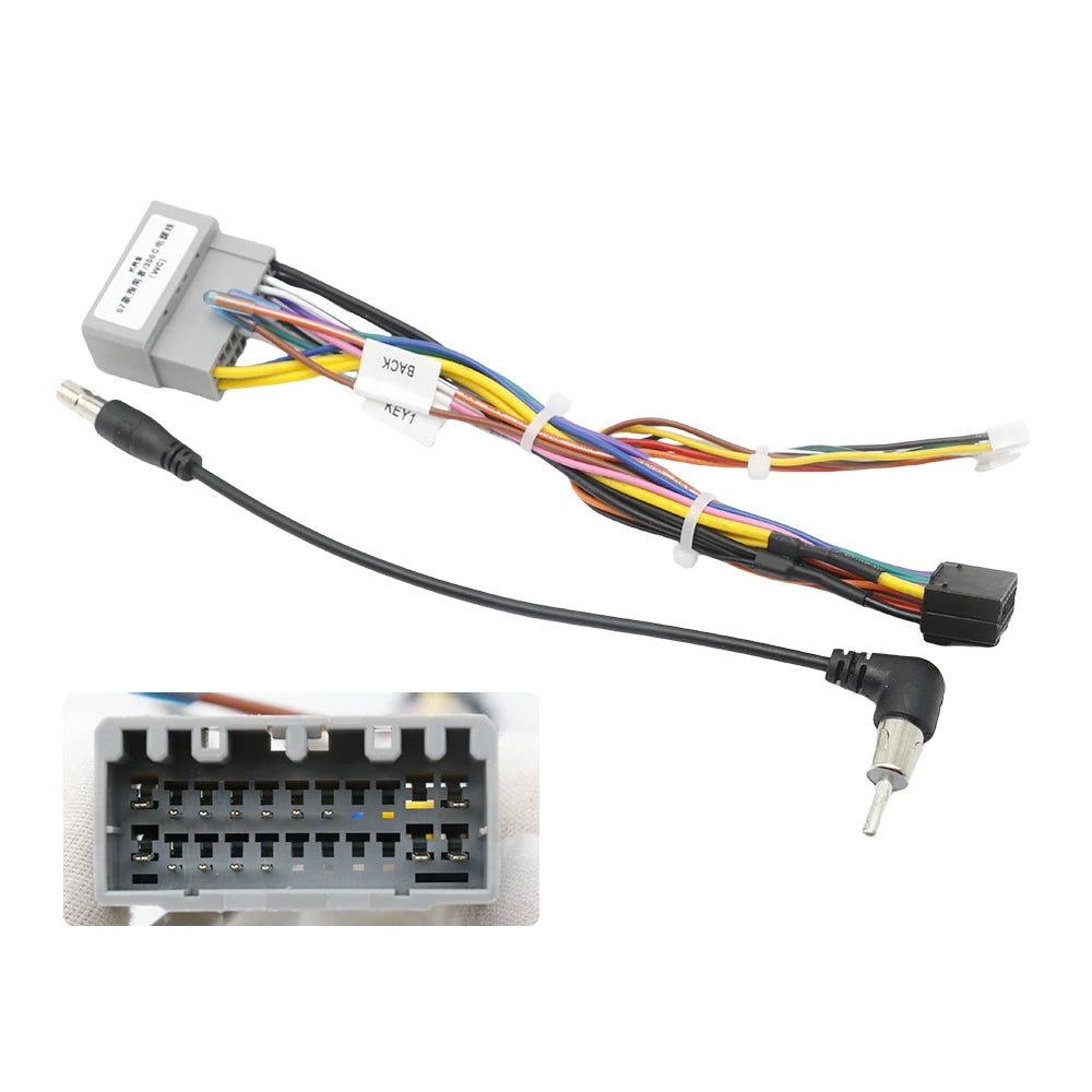 16 Pin Plug To 22 Pin Cable CANBus Decoder for Jeep Grand Cherokee Compass Wrangler Chrysler 300C Radio Wiring Harness Adapter