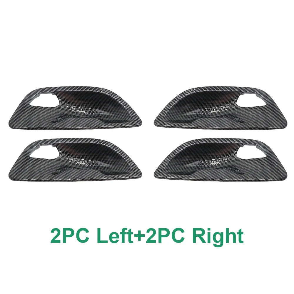 Fiber Interior Door Panel Opening Handle Bowl Cover Trim Replacement For BMW 5 Series F10 F11 520i 523i 525i 528i 535i