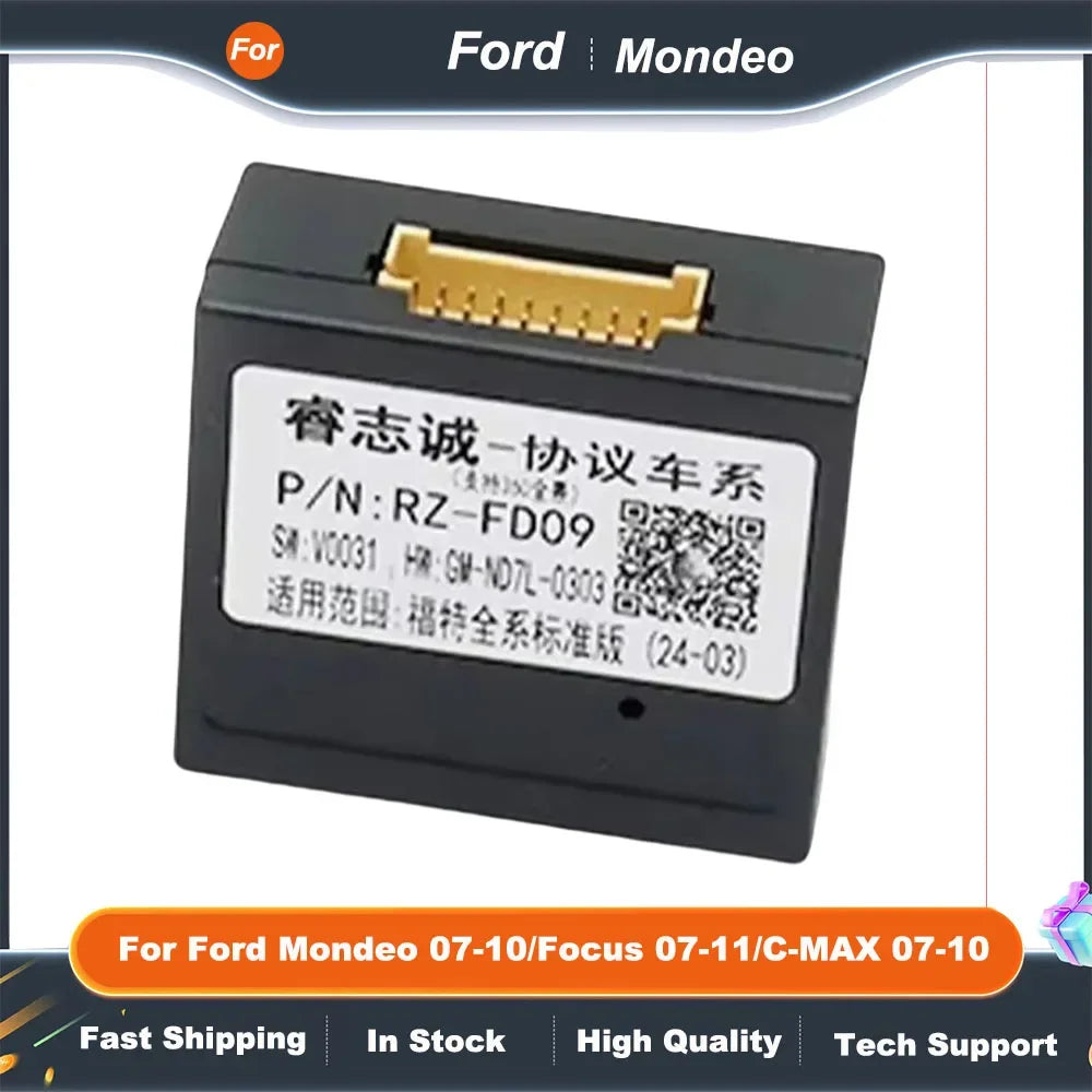 Car Radio Fascia Frame 16PIN Wiring Harness Adapter with CANBUS Box for Ford Mondeo Focus 07-11 C-MAX 07-10 Android Stereo Audio