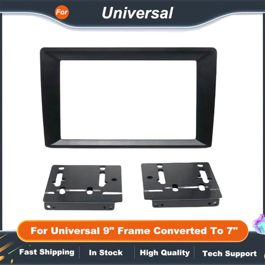 9" to 7" Car Radio Fascia Frame Adapter Universal Stereo Dash Panel Conversion Kit for 2DIN Car Audio System