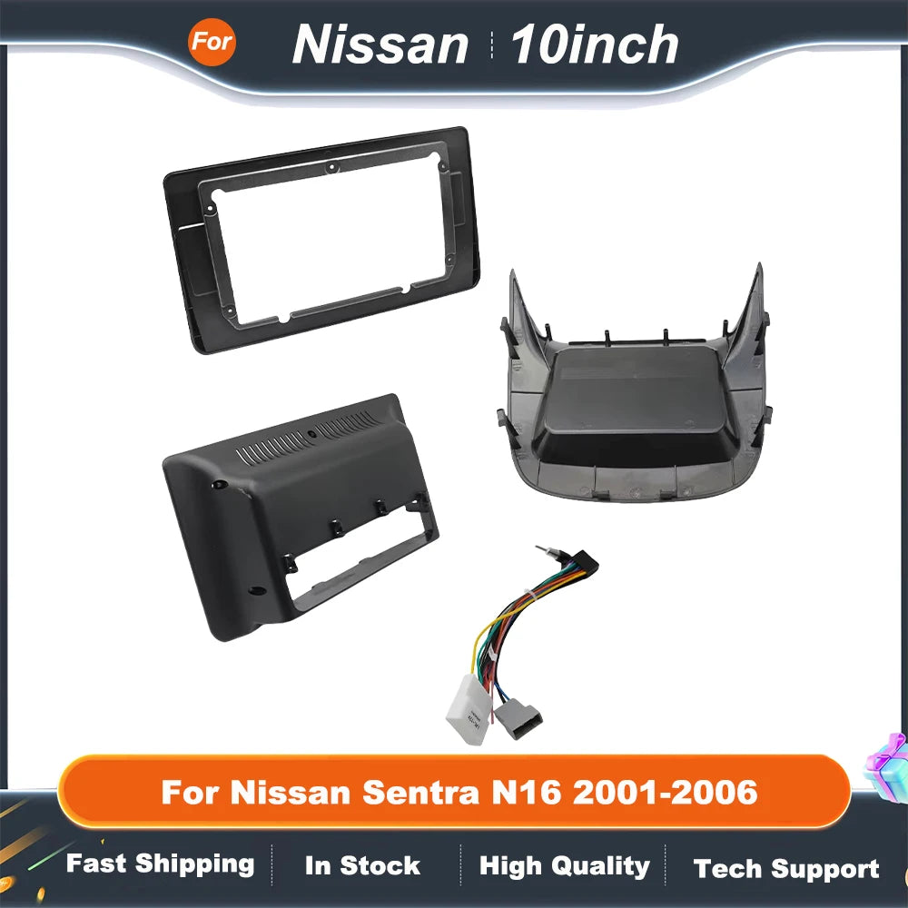 10 Inch Car Audio Fascia Panels  Adapter For Nissan Sentra N16 2001-2006 Android Radio Dash Fitting Panel Kit