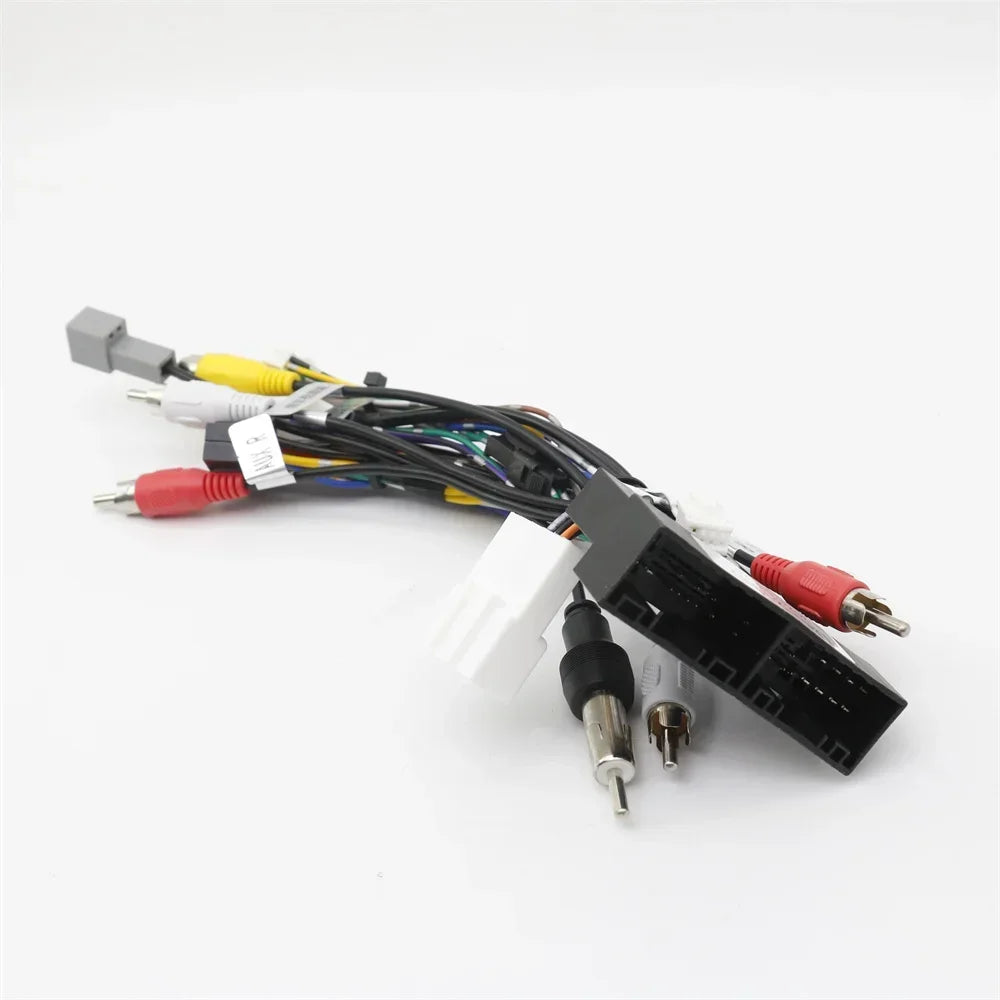 Car Audio 16PIN DVD Player Power Calbe Adapter With 2 Canbus Boxes For Hyundai IX35 Sonata 8 Santafe Kia K3 Wiring Harness