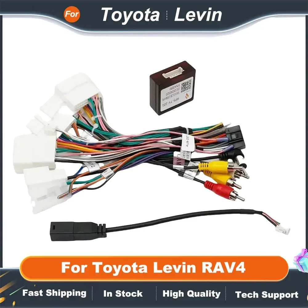 Universal 16Pin Car Radio Fascia Frame Harness Adapter with CANBus Decoder for Toyota RAV4 Camry Corolla Highlander Prius