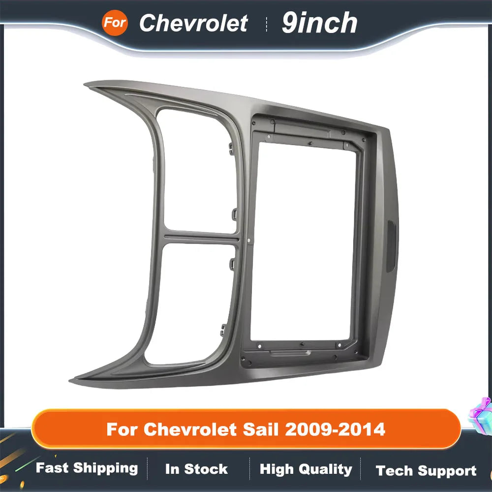 9 Inch Car Radio Fascia Frame for Chevrolet Sail 2009-2014 Android Stereo Dashboard Adapter Kit with Face Plate