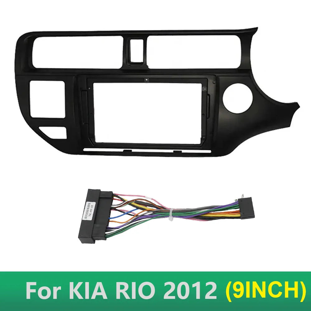 Car 2 Din Audio Radio Fascia Frame For KIA RIO 2012 9 Inch Big Screen Stereo Dash Fitting Panel Trim Kit WITH SRS HOLE