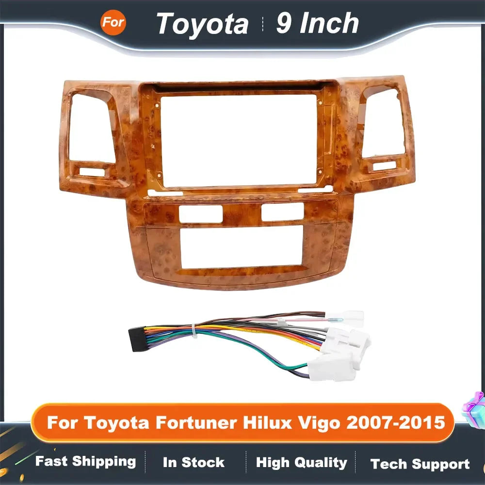 9 Inch Car Radio Fascia Frame for Toyota Fortuner Hilux Vigo 2007-2015 Android Audio Dash Panel Installation Kit