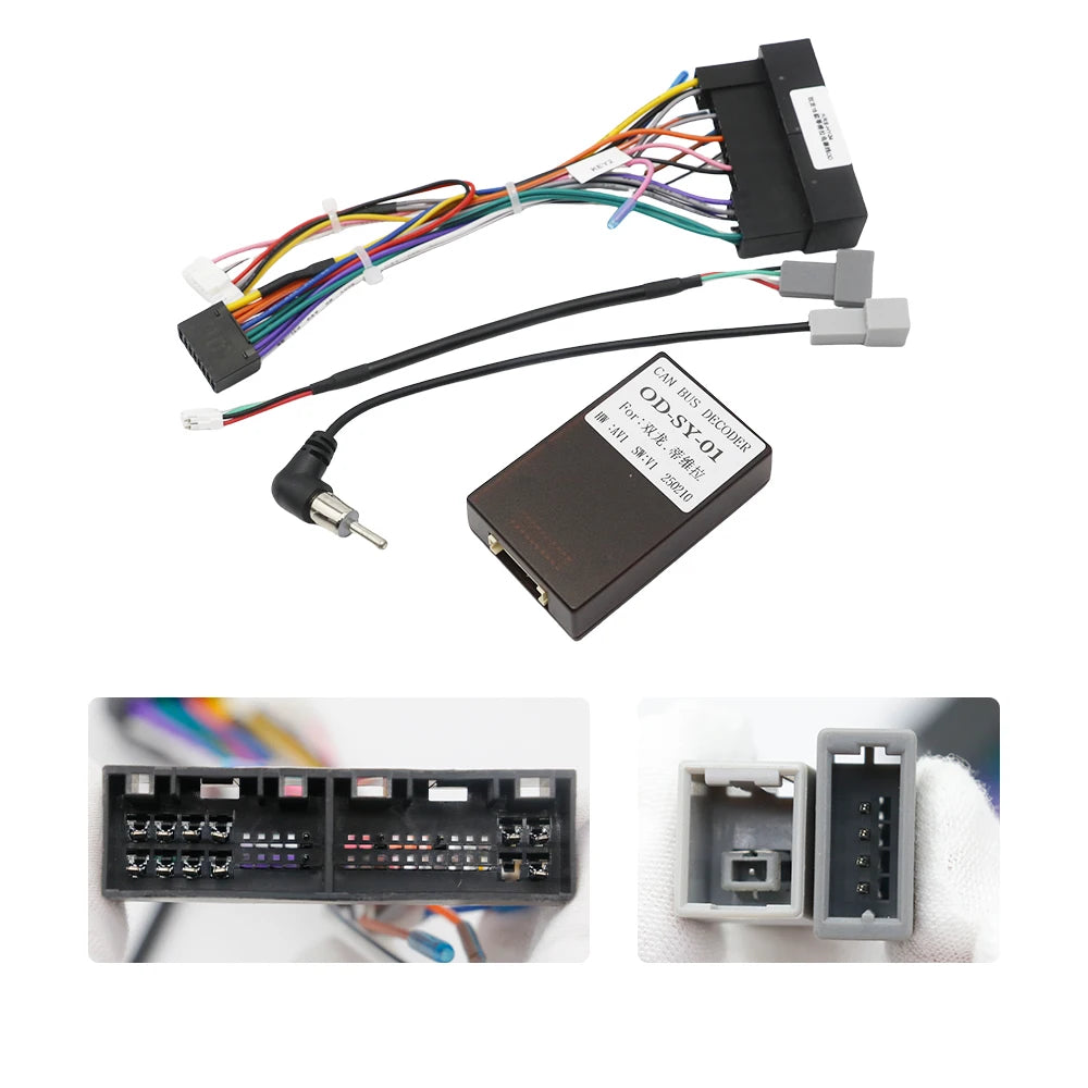 For SSANG YONG REXTON TIVOLI TIVOLAN for Korando Tivina ACTYON KYRON Car Radio Android Stereo Harness Dashboard Cable Canbus