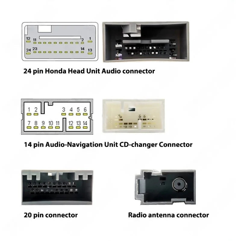 CAN Bus Wiring Harness with Radio Panel Frame for Honda Civic 9 2012 to 2015, Cable Adapter for 16 Pin 9 inch Android Multimedia