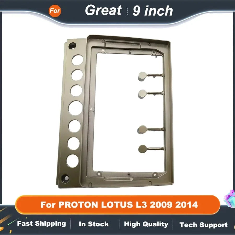 9 In chcar multimedia frame For PROTON LOTUS L3 2009 2010 2011 2012 -2014DVD Plastic Fascia Frame Stereo Panel Dash Installation