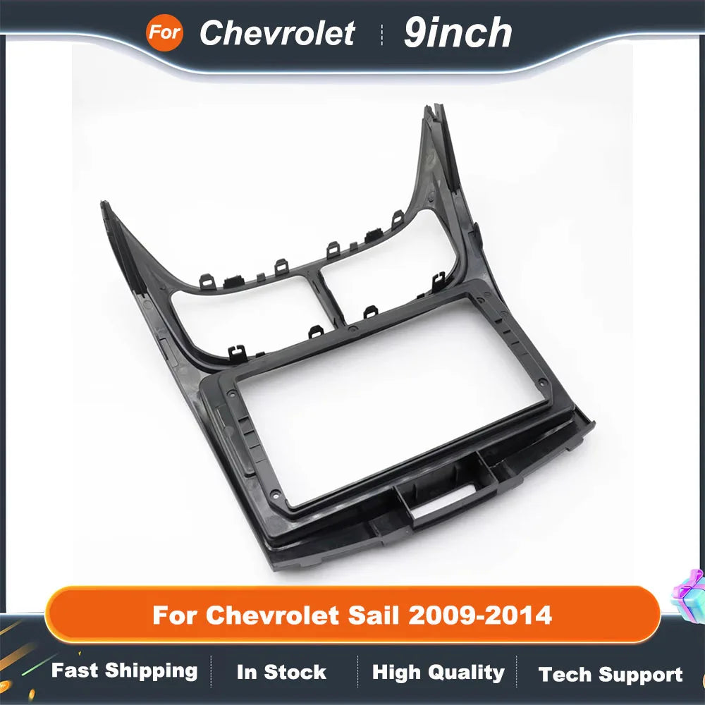 9 Inch Car Radio Fascia Frame for Chevrolet Sail 2009-2014 Android Stereo Dashboard Adapter Kit with Face Plate