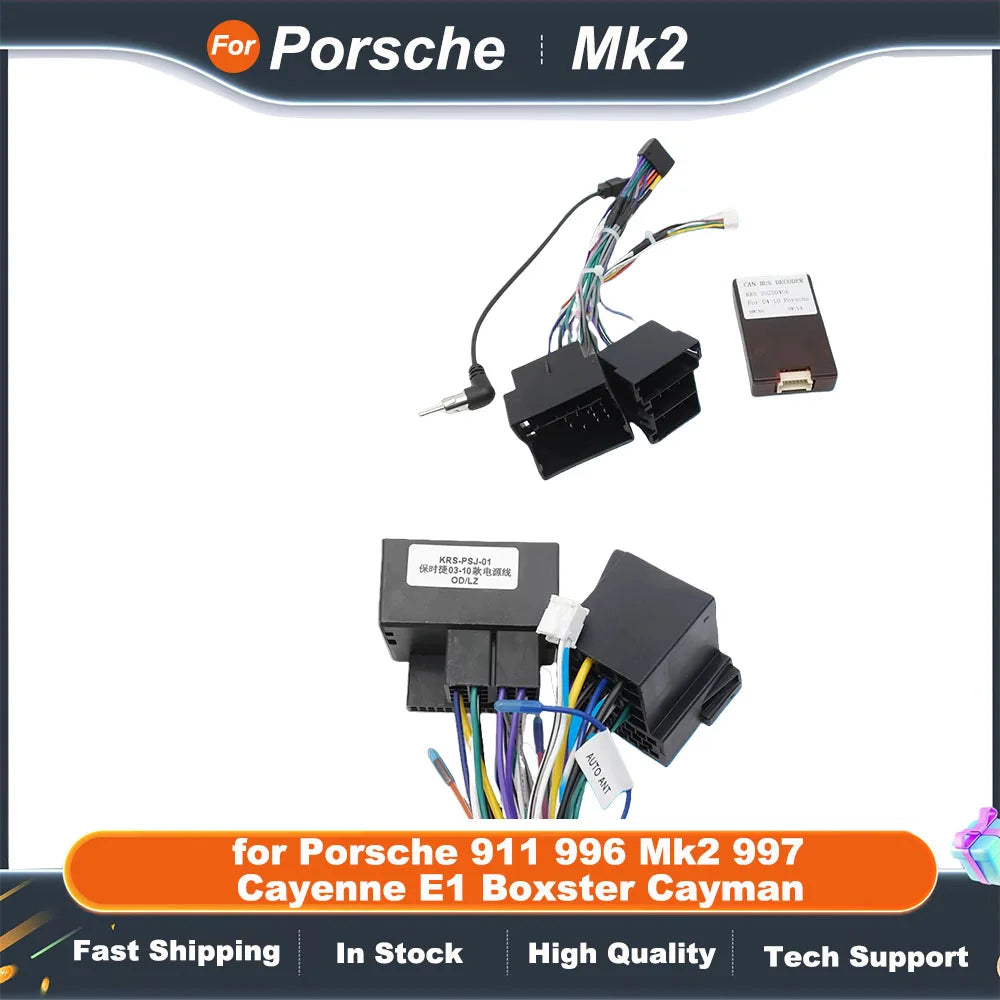 CAN BUS Decoder 16 Pin Wiring Harness Adapter ISO Quadlock Connector Cable for Porsche 911 996 Mk2 997 Cayenne E1 Boxster Cayman