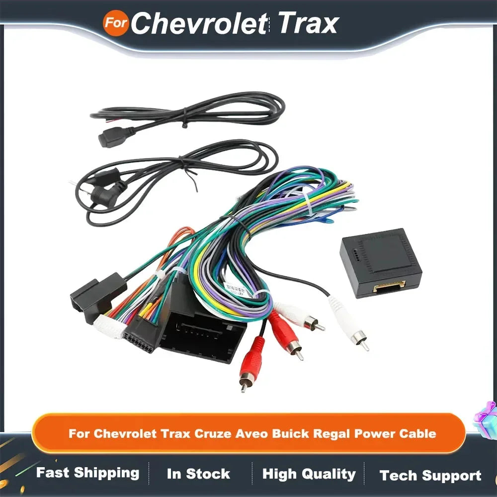 16Pin Car Radio Fascia Frame Harness Adapter for Chevrolet Trax Cruze Aveo  Buick Regal 2016-2022 CANBus Decoder Box