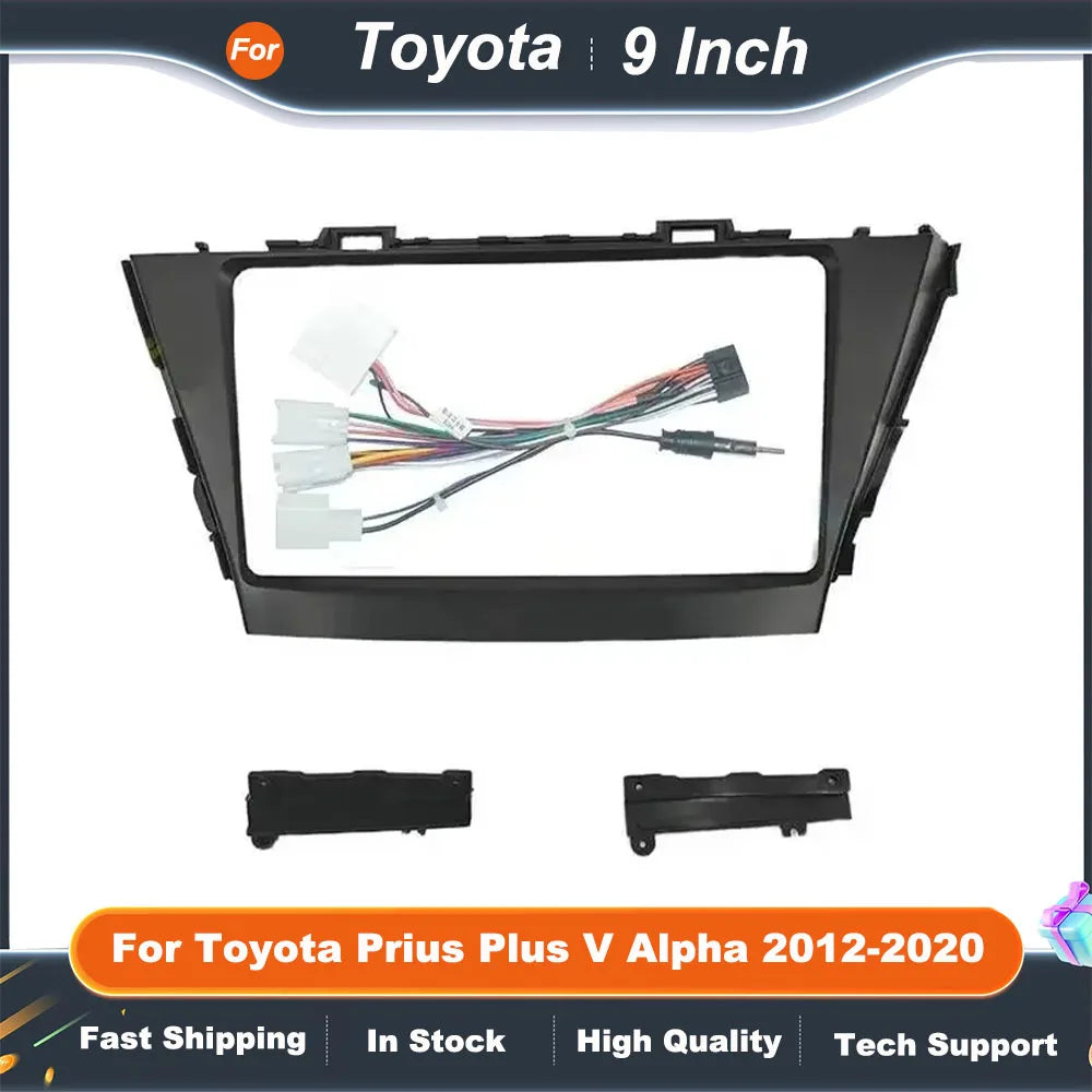 9 Inch Car Radio Fascia Frame Adapter for Toyota Prius Plus V Alpha 2012-2020 - Android Dash Fitting Panel Kit